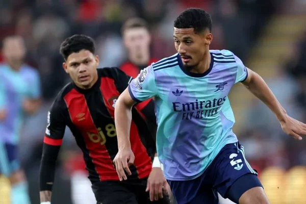 William Saliba was sent off during the Arsenal vs. Bournemouth match due to a controversial VAR decision.